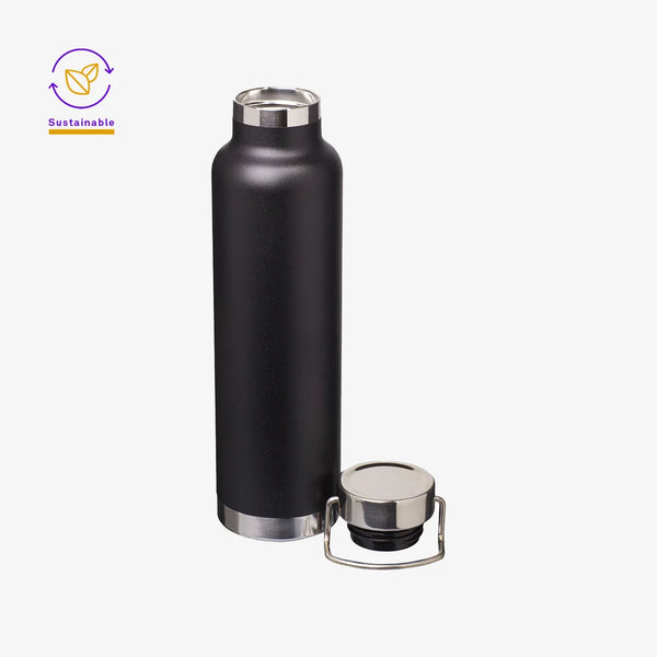 Darani Recycled SS Thor  Copper Vacuum 650ml Insulated Bottle in Black Cap Detail - DA1012