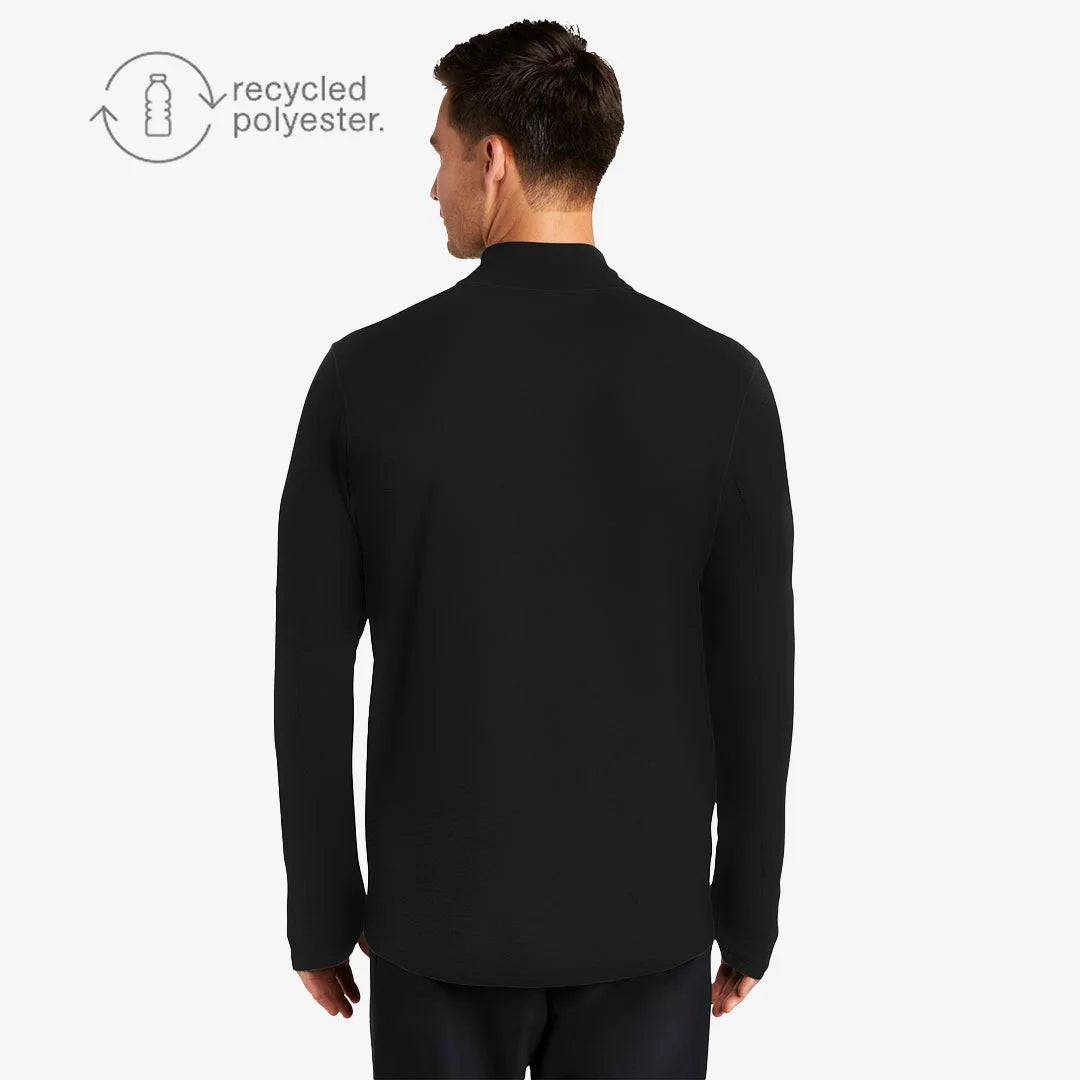 Man wearing Nike Men's Dri-FIT Element 1/2-Zip Top Sweatshirt in Black Back - NKDH4949