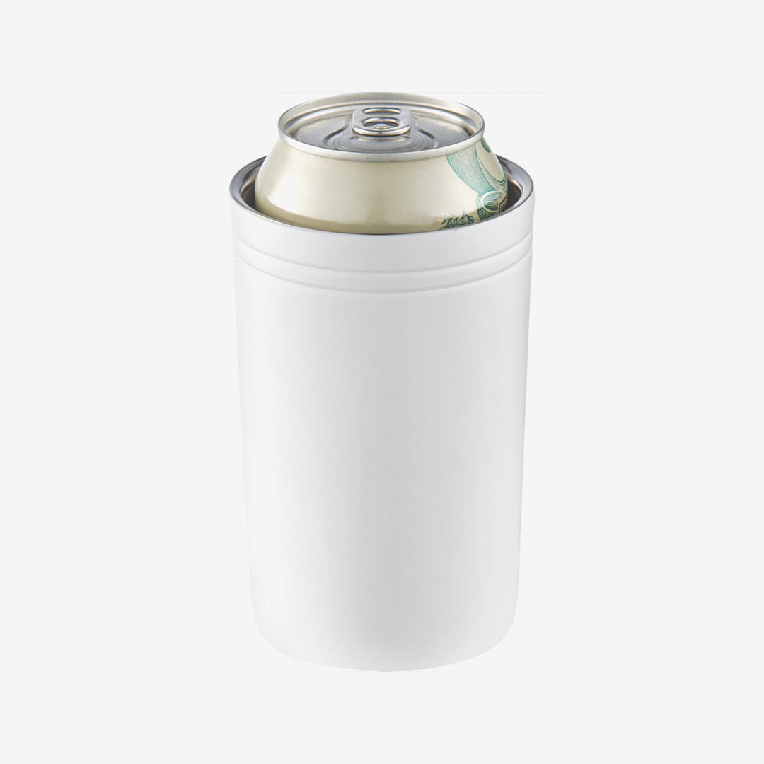 Nottage New Sherpa Vacuum Tumbler & Insulator in White with content detail - 4177