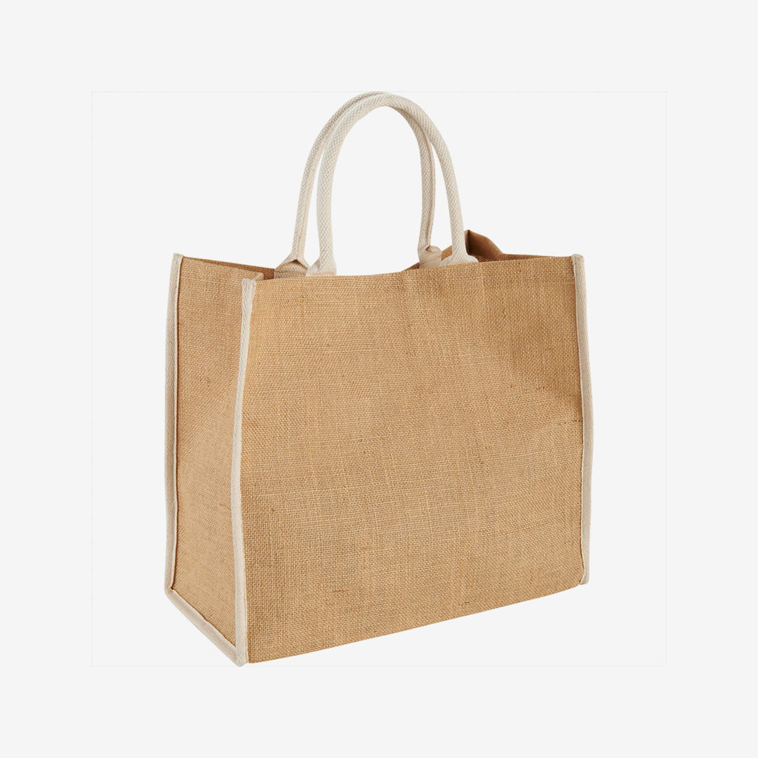 Shop Custom Branded Nottage Large Jute Tote in Cream - 5176