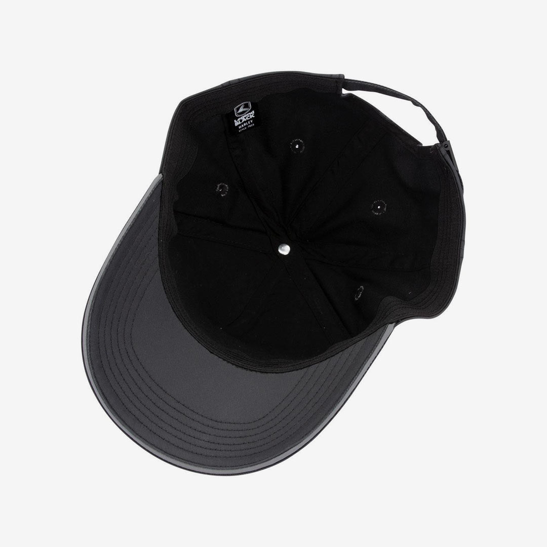 Shop Personalised Legend Life Harley Cap in Black/Reflective Silver - Inside Detail - 7023