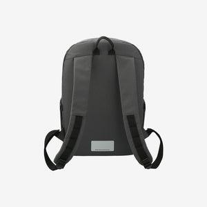 Opened Darani 15 Inch Eco Computer Backpack in Repreve® Recycled Material in Charcoal - DA1003